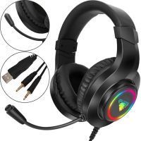 Ігрові дротові навушники Jedel GH - 248 з мікрофоном і RGB підсвічуванням для ПК, геймерські повнорозмірні навушники для комп'ютера і ноутбука 97130