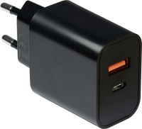 Мережевий зарядний пристрій Fast Charge USB Type-C UKC PD-889 Black блок живлення на 2 порти, адаптер зарядка для телефону смартфона Android Чорний