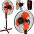 Напольный вентилятор Domotec MS-1619 40 см stand fan 16" дюймов 40W оранжевый Домотек Orange на телескопической ножке с поворотом и наклоном