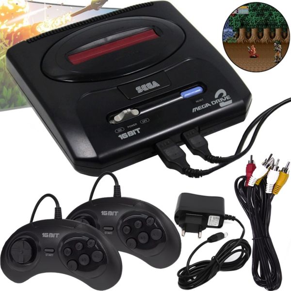Ігрова відео приставка Sega Mega Drive 2 16bit 368 ігор з 2 бездротовими джойстиками, бездротова консоль Сега Мега Драйв для телевізора AV HDMI 