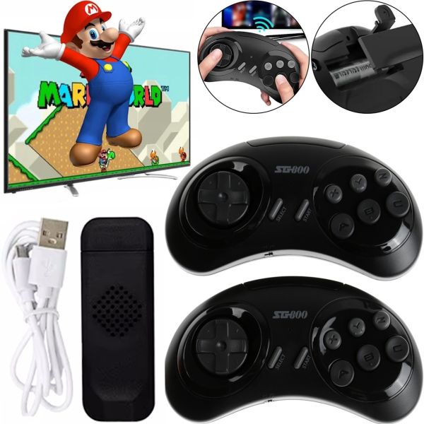 Ігрова відео приставка Sega Game Controller SG800 8bit 1600 ігор з 2 бездротовими джойстиками, Бездротова консоль Dendy HDMI для телевізора