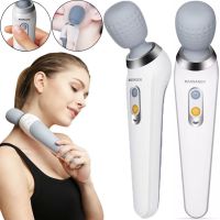Беспроводной ударный массажер Smart Wireless Handy Massager ST-806 для всего тела и мышц, Аккумуляторный вибромассажер MS-2022 для шеи плечей Белый