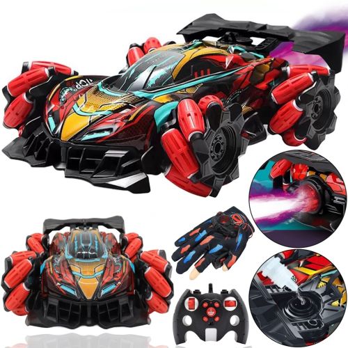 Трюкова машинка Spray Racer Car 21003 з пультом і рукавичкою, радіокерована машина з парогенератором і звуковими ефектами з управлінням від руки