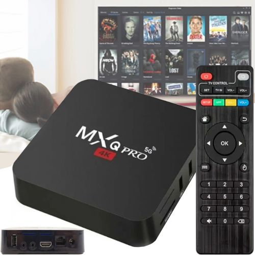 Цифрова смарт ТВ приставка для телевізора з пультом Ultra MXQ PRO 4K 4GB/32GB, Медіаплеєр Android 11.1 5G TV з вбудованим WiFi модулем Чорна
