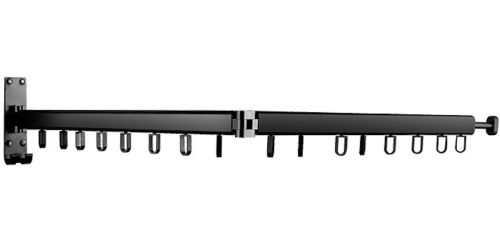 Настінна складна сушарка Wall Clothes Drying Rack на 2 секції 56 см для сушіння одягу до 30 кг, Вішалка з петлями для білизни з алюмінієвого сплаву