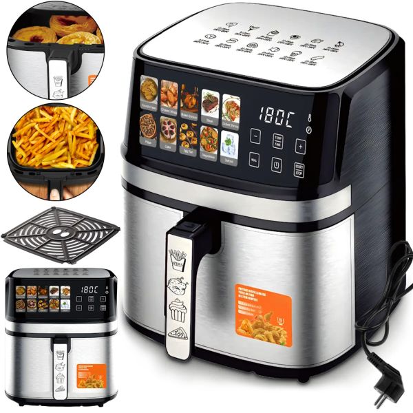 Аерофритюрниця мультипіч Bitek BT-5384 Air Fryer 12л 4600W безмасляна фритюрниця з LED дисплеєм, таймером і регулюванням температури 10 програм