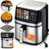 Аерофритюрниця мультипіч Bitek BT-5384 Air Fryer 12л 4600W безмасляна фритюрниця з LED дисплеєм, таймером і регулюванням температури 10 програм