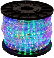 Светодиодная гибкая гирлянда Дюралайт Rope Lights G-38 10 м уличная и внутренняя цветная LED гирлянда с RGB контролером от сети Multicolor 3528