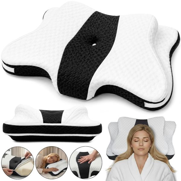 Ортопедична подушка для сну «Метелик» Piluxx Cervical Alignment Pillow LY-1242 — анатомічна подушка з пінопласту з ефектом пам’яті для спини та шиї