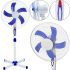 Підлоговий вентилятор Wimpex WX-1612 40 см stand fan 16" 100W з регулюванням висоти, Безшумний вентилятор Вімпекс 100Вт на підлогу 3 швидкості Білий