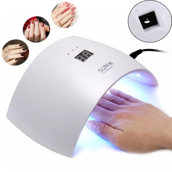 Професійна лампа SUN9S UV / LED для манікюру і педикюру з екраном 24W UV LED з таймером White УФ сушарка для нігтів, гель лаку Біла SUN 9S
