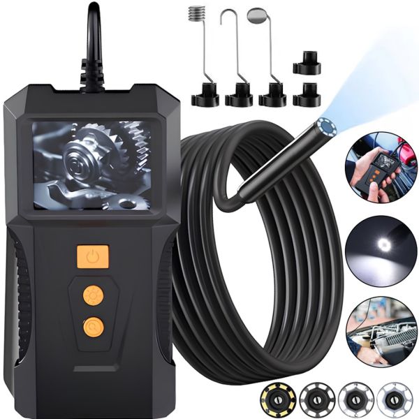 Гнучка камера ендоскоп Industrial Endoscope P230 8 мм 2 дюйми цифровий бороскоп із кабелем 5 м, підсвічуванням і екраном для діагностики на батарейках