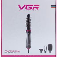 Фен стайлер для укладання та завивки волосся VGR V-408 4 в 1 багатофункціональний фен-стайлер з насадками, браш щітка гребінець для випрямлення V408