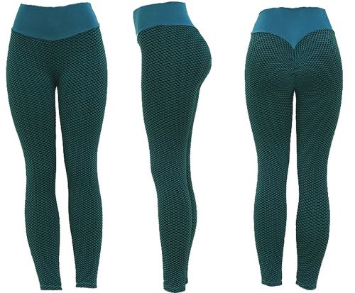Жіночі спортивні легінси Staples Scrunch Bum зелені із завищеною високою талією і ефектом пуш-ап стягуючі безшовні лосини для фітнесу push up