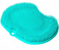 Силіконовий масажний килимок Чистюля Shower Foot Scrubber Mat LY-379 для спини і ніг на присосках, Настінна нековзна щітка для душу Бірюзовий