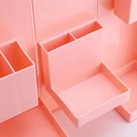 Настільний складаний органайзер Folding Storage Box FB - 1990 для канцелярського приладдя, підставка кейс для канцелярії і дрібниць на 6 відділень