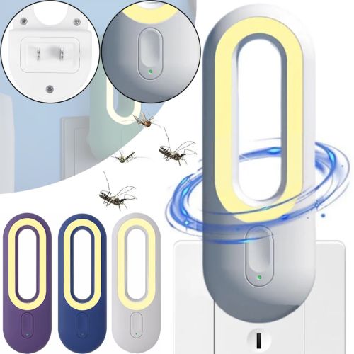 Ультразвуковая ловушка светильник ночник от комаров и мух MigMax Ultrasonic mosquito repellent light 2в1 в розетку, Лампа отпугиватель насекомых от сети