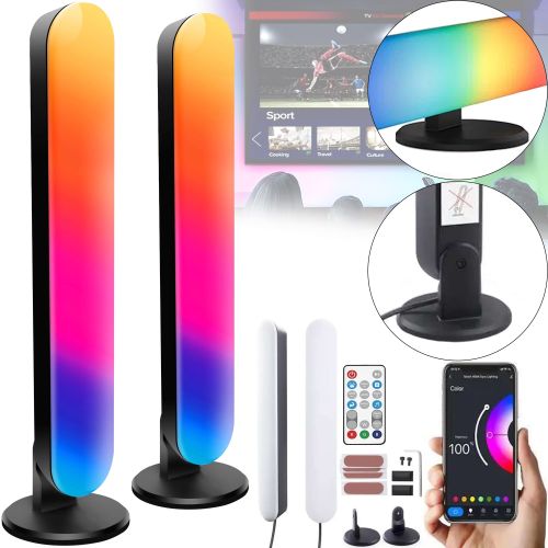Комплект настольный цветной светильник лампа Ambient Light RGB D16 2 штуки с пультом ДУ, Светодиодные лампы Wi-Fi подсветка 25 см от USB