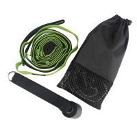Подовжений нейлоновий пояс для йоги і розтяжки м'язів Yoga Stretch Band, еластичний тяговий ремінь для тренувань 12 петель для різного навантаження