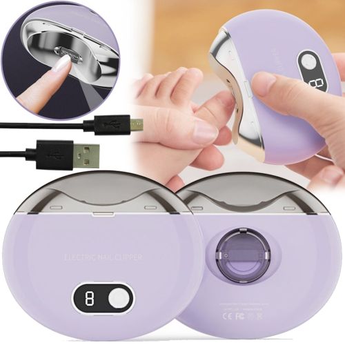Автоматична електропилка тример для стрижки нігтів R6Y8 Nail Clipper AND263 акумуляторна пилка MAG-654, електричні кусачки з дисплеєм USB