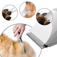 Бездротова машинка для стрижки домашніх тварин 4 в 1 Pet Hair Cutter AND391 акумуляторна для грумінгу собак і кішок з 4 знімними головками