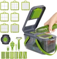 Многофункциональная овощерезка Veggie slicer MA-8 22 в 1 кухонная терка измельчитель слайсер для нарезки овощей и фруктов с насадками и контейнером