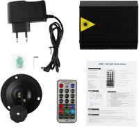 Лазерний проектор для приміщення Laser Mini Party Light EMS 083 світлодіодний стробоскоп 48 LED візерунків RGB прожектор, диско лазер з пультом ДУ 9W