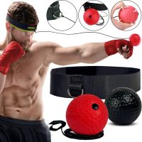 Боксерський м'яч Boxing Reflex Ball Muay Thai на гумці для тренування реакції, Пов'язка на голову з м'ячем для вправ відпрацювання ударів для боксу