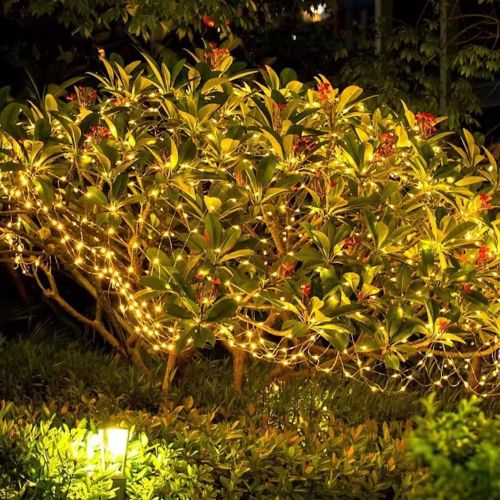 Уличная светодиодная гирлянда Solar String Lights 22 метра 200 LED диодов Теплый белый Роса Warm light с солнечной панелью для деревьев и веранд