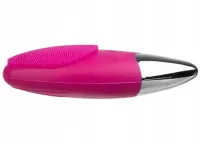 Електрична силіконова щітка масажер Sonic Facial Brush BR - 020 для масажу обличчя, Щітка для чищення та вмивання обличчя з вібрацією від USB рожева