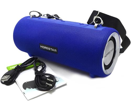 Бездротова Bluetooth колонка Hopestar H39 10W портативна акумуляторна блютуз акустика зі світлодіодним LED підсвічуванням FM-радіо USB microSD AUX