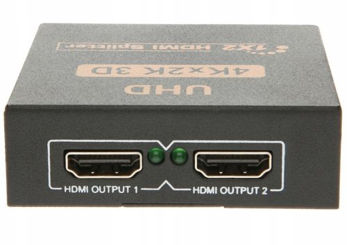 Двонаправлений комутатор розгалужувач відеосигналу Splitter 1x2 OEM HVS01 на 2 HDMI порту з підтримкою 4к, 2k, Активний спліттер 48512 Чорний