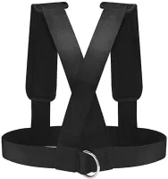 Спортивні ремені для силових тренувань на тіло Fitness Sled Harness жилет упряжка для прискорення з кільцями фітнес ремінь для заняття спортом Чорний