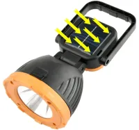 Акумуляторний ручний LED ліхтарик лампа Solar Hi Sheen HS-8033 з сонячною панеллю і ручкою 81COB, переносний світлодіодний ліхтар Power Bank від USB