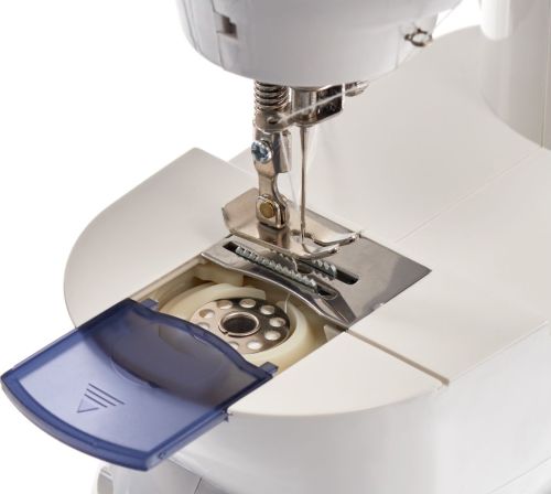 Профессиональная швейная машинка 4 в 1 Mini Sewing Machine SM-202A (WJ-08), Портативная мини машинка 201 для шитья с адаптером и педалью для дома Белая