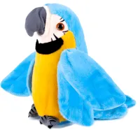 Інтерактивний папуга Talking Parrot K14802-3 22 см дитяча м'яка музична іграшка, повторюшка з мікрофоном на батарейках Блакитна, що говорить