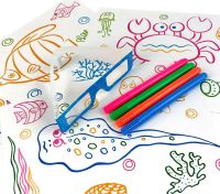 Магічна проекційна дошка для малювання з 3D ефектом 3D Magic Drawing Board, дитячий розвиваючий скляний набір з LED підсвічуванням від 3-х років