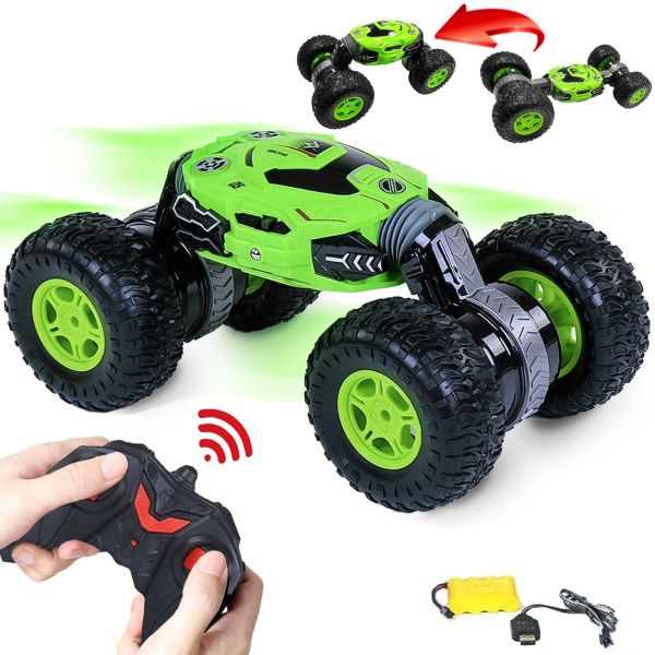 Трюкова машинка перевертиш Dance Monster RQ-2028 Green на радіокеруванні, всюдихід трансформер на пульті управління, Зелена