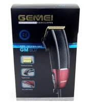 Професійна дротова машинка для стрижки волосся GEMEI GM-807 9W з 4 знімними насадками, чоловічий тример 4 насадки GM807 від мережі 9Вт Чорна