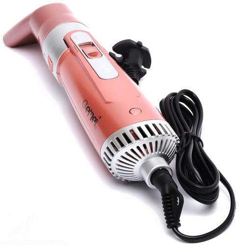 Мультистайлер для укладання Gemei GM-4831 7 в 1 фен щітка з насадками 2200W плойка щипці Gemmy для сушіння, завивки, випрямлення та об'єму волосся Рожева
