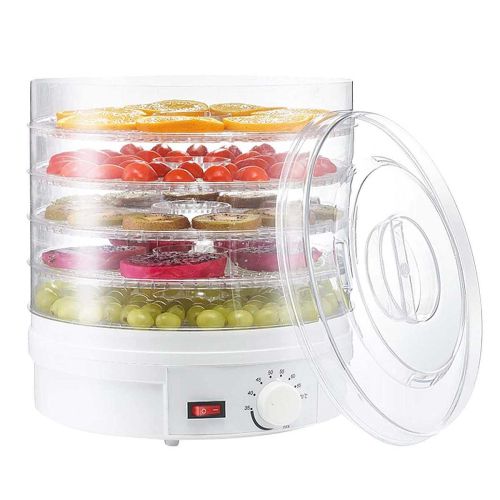 Электрическая сушилка для овощей, фруктов и мяса Royals Berg RB-959 800W White Белая на 5 отсеков, Дегидратор, Электросушилка с терморегулятором