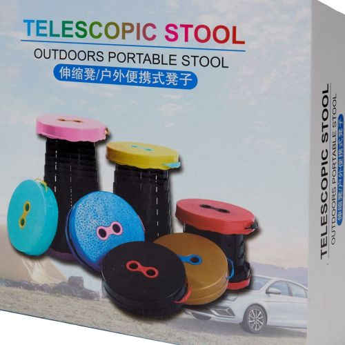 Складаний туристичний стілець Telescopic stool 47 см розкладний телескопічний табурет із ручкою, садовий пластиковий стільчик для кемпінгу та пікніка