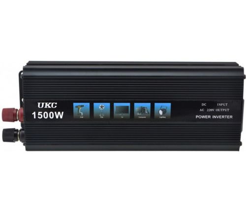 Автомобільний інвертор UKC 24V-220V 1500W, авто перетворювач напруги струму 24В 1500Вт від акумулятора, прикурювача із захистом від перевантаження
