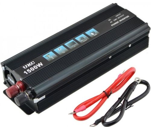 Автомобільний інвертор UKC 24V-220V 1500W, авто перетворювач напруги струму 24В 1500Вт від акумулятора, прикурювача із захистом від перевантаження