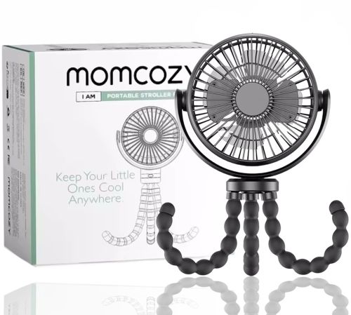 Настільний вентилятор Momcozy з гнучким штативом для дитячих візків, Акумуляторний охолоджувач повітря восьминіг з гнучким кріпленням 3 режими роботи