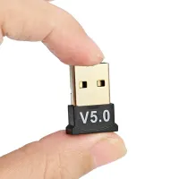 Міні адаптер USB Bluetooth V5.0 з підтримкою мікрофона для ПК, бездротової блютуз стерео приймач передавач для PC Windows 7, 8, 10 Чорний