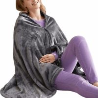 Туристичний плед пончо з підігрівом Heating Shawl Blanket JT - 202275 від USB Power Bank електроковдра із застібкою 3 режими нагріву для кемпінгу Сірий
