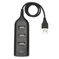 USB хаб Hi-Speed XD4 Black на 4 порта, Универсальный разветвитель с 4 выходами концентратор переходник HUB 480 Мбит для компьютера от USB Черный