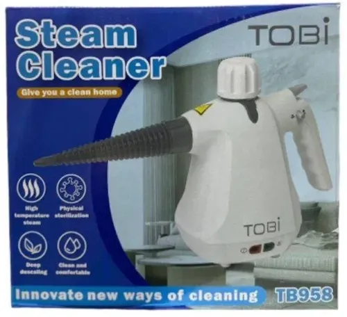Вертикальний ручний паровий відпарювач Steam Cleaner TB958 з 6 насадками для прибирання, Пароочисник парогенератор Тобі DF-958 350мл від мережі