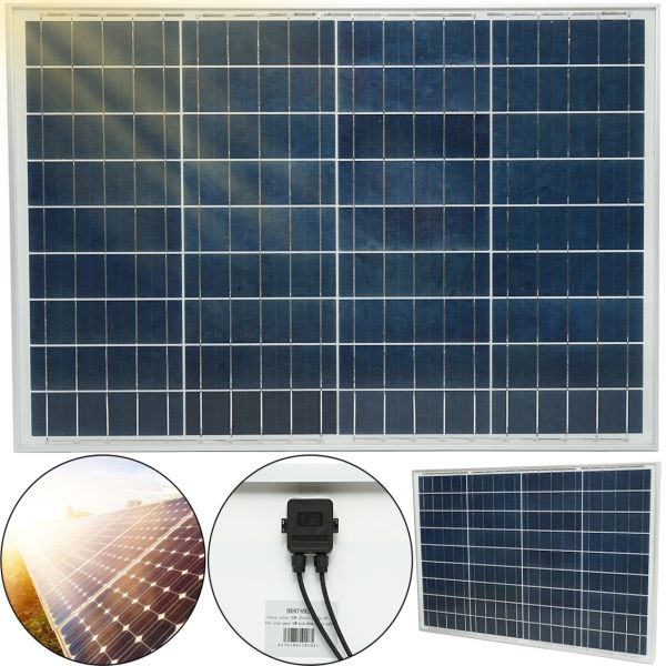 Універсальна полікристалічна сонячна панель Solar board Komaes 100w 18V 121x59x2. 5 см, Сонячна батарея KM(P)100 для зарядки від сонця Чорна